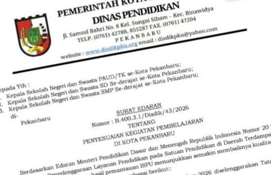 Kualitas Udara Membaik, Sekolah di Pekanbaru Kembali Tatap Muka Senin Besok