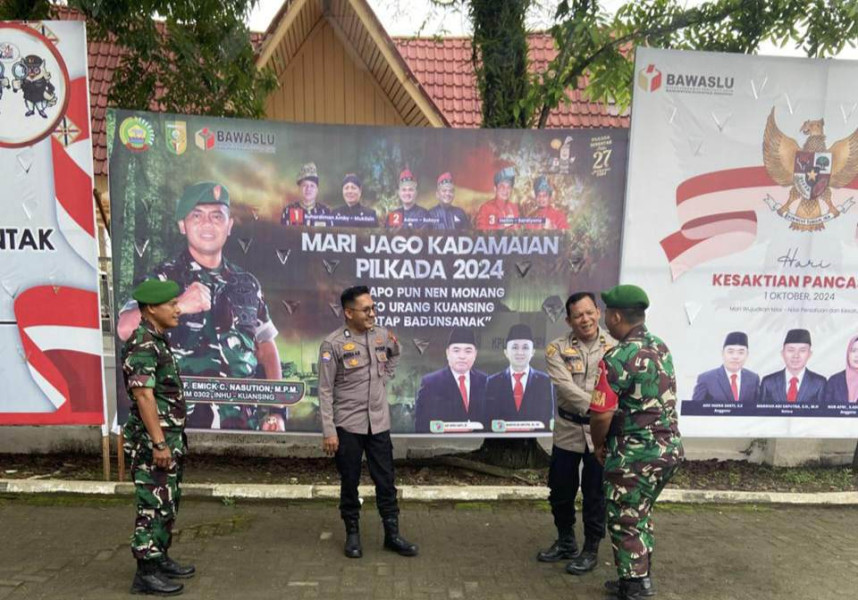 Polres Kuansing Patroli Sinergitas TNI Polri Lakukan Pengecekan Personil Pengamanan Bawaslu