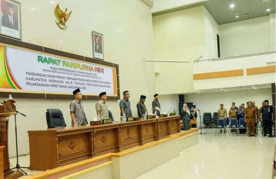 DPRD Inhil Gelar Paripurna Pidato Pertanggungjawaban APBD 2023