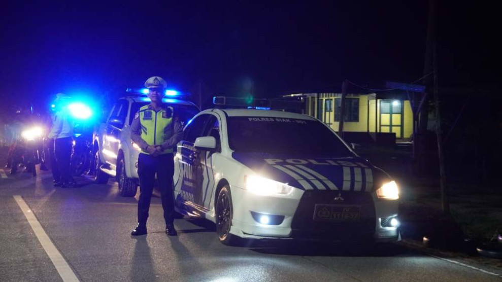Polres Siak Gelar Patroli Blue light Sinergitas Skala Besar Pasca Pemungutan Suara