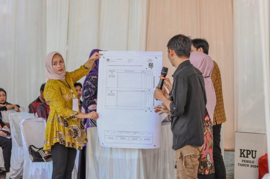 Polres Kuansing Hadiri Simulasi Pemungutan dan Penghitungan Suara Pilkada 2024