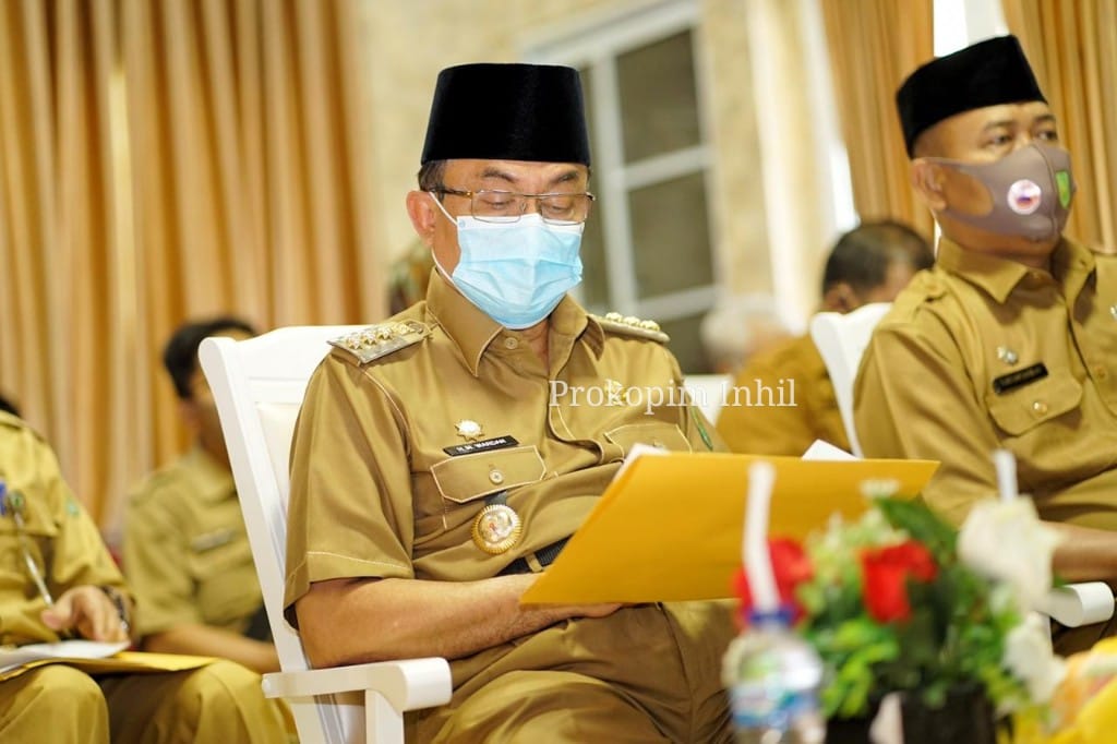 Bupati Inhil Ikuti Webinar Nasional Dengan Kejati Riau Melalui Vidcon