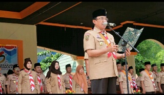 Bupati Inhil Pimpin Apel Peringatan HUT Pramuka Ke-56