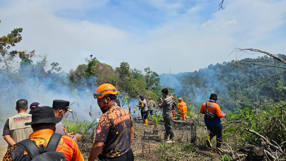 Polres Kampar Tangkap Pelaku Pembakar Lahan 10 Hektar di Desa Merangin Kuok
