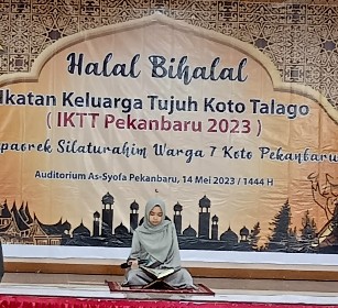 Aisyah Nur Ramadhani,  Juara 1 MTQ  Internasional Tijan An-Nour di Qatar, Tampil di Halal Bihalal IKTT Pekanbaru 2023