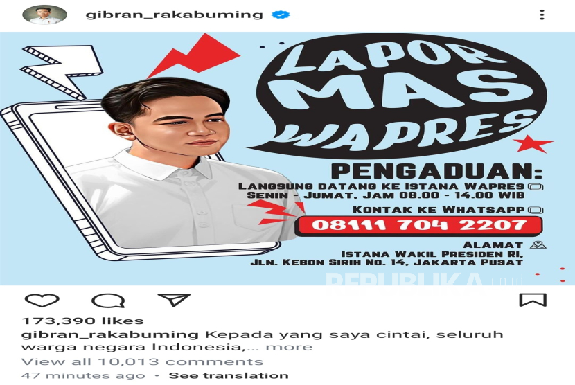 Buka Layanan Lapor Mas Wapres, Ada yang Lapor Serius Hingga Curhat Asmara