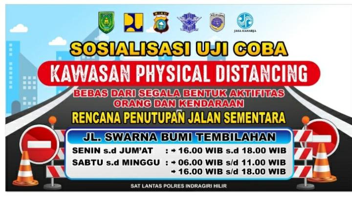 Gusus Tugas Covid-19 Inhil Sosialisasikan Penutupan Jalan Swarna Bumi Tembilahan