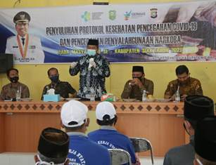 Jadi Narasumber Sosialisasi Bahaya Narkoba, Bupati Alfedri Juga Ingatkan Pentingnya Protokol Kesehat
