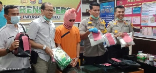 Polres Inhu Berhasil Ciduk Kurir Angkut Sabu 2,650 gram 