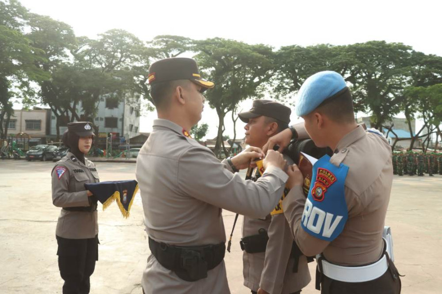 2700 Petugas Siap Amankan Pilkada Inhu, Kapolres Pimpin Apel Pergeseran Pasukan