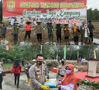 Jaga Ketahanan Pangan, Polres Inhu Launcing Jaga Kampung