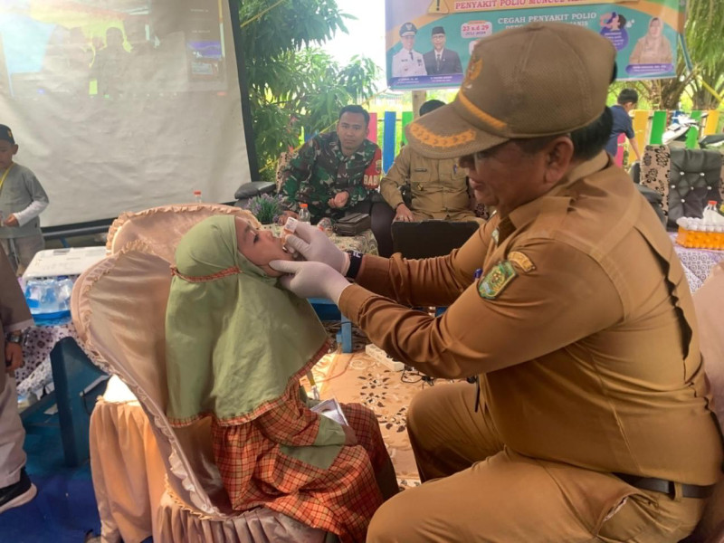 Puskesmas Simpang Gaung Ikut Sukseskan Pencanangan PIN Polio Serentak