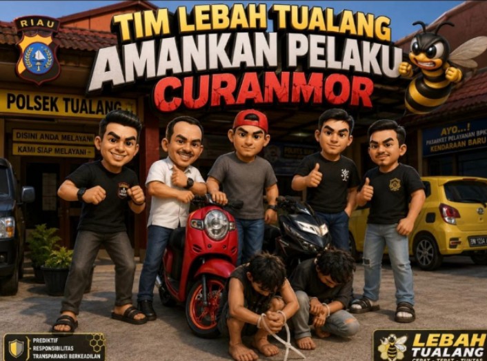 Dua Pelaku Curanmor di Tualang Ditangkap, Polisi Amankan Motor Hasil Curian
