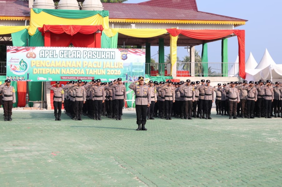 857 Personel Gabungan Amankan Pacu Jalur Tepian Narosa Kuansing