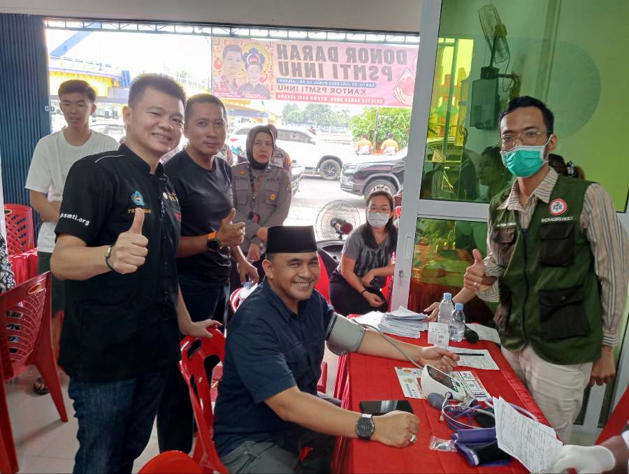 PSMTI Inhu Bersama PMI Gelar Baksos Donor Darah