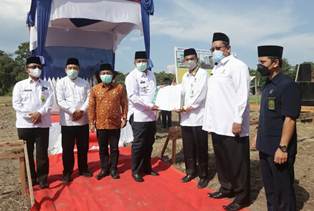 Bupati Alfedri Letakkan Batu Pertama Pembangunan Gedung Kantor Baznas