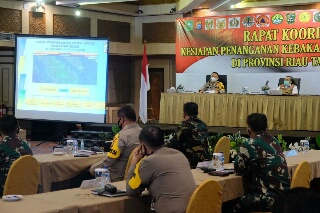 Polda Riau Gelar Rapat Koordinator Kesiapan Penanganan Kebakaran Hutan & Lahan 2020