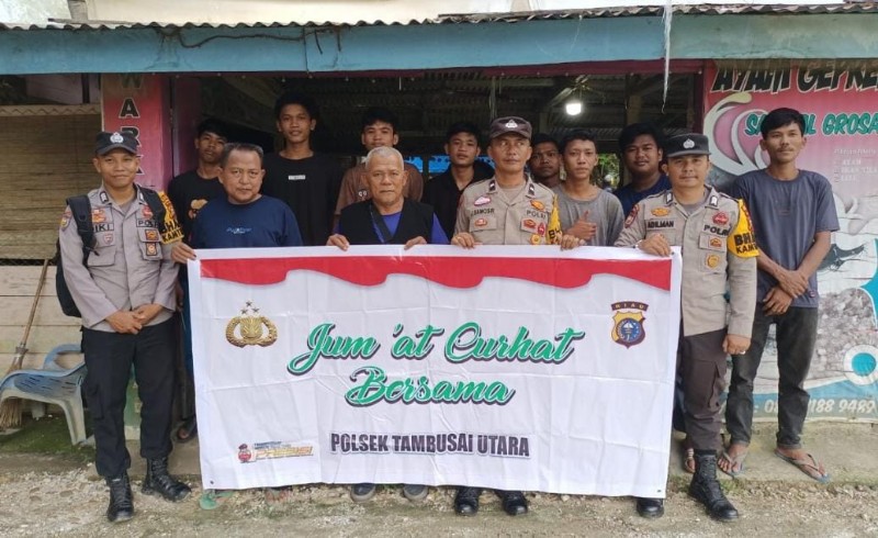 Jumat Curhat, Polsek Tambusai Utara Ajak Masyarakat Wujudkan Pilkada Damai 2024