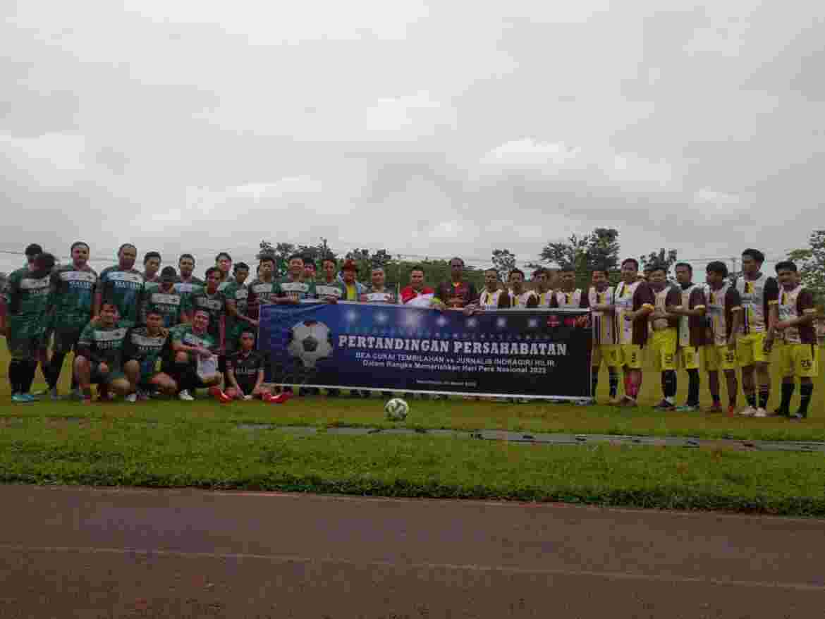 Rangkaian HPN, Jurnalis Inhil dan Bea Cukai Gelar Laga Persahabatan