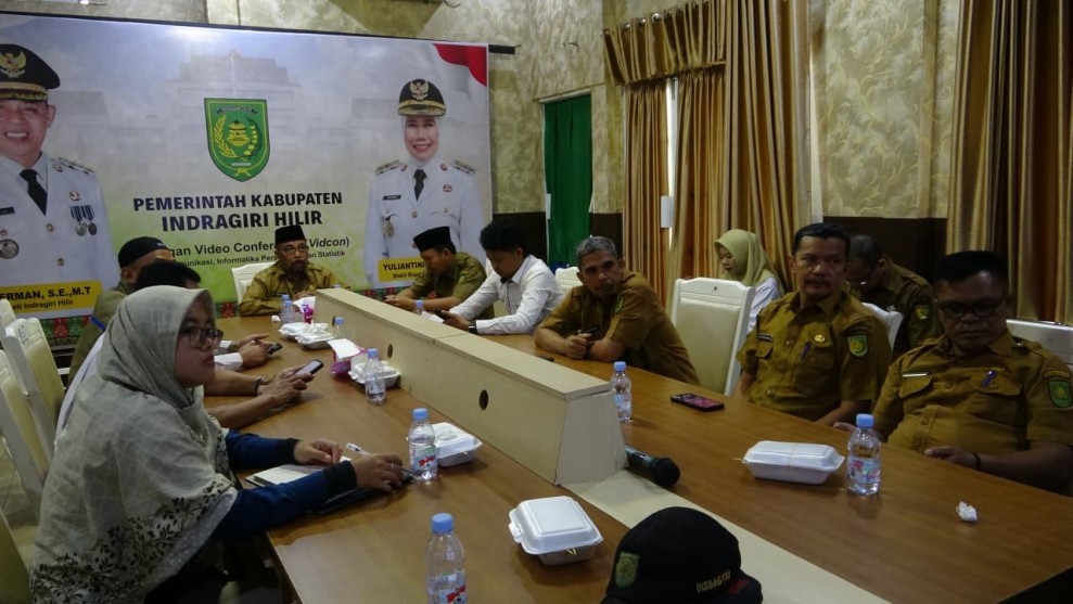 Bupati Inhil Ikuti Rapat Koordinasi Pengendalian Inflasi