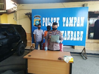 Polsek Tampan Amankan Pelaku Pembakaran Lahan 