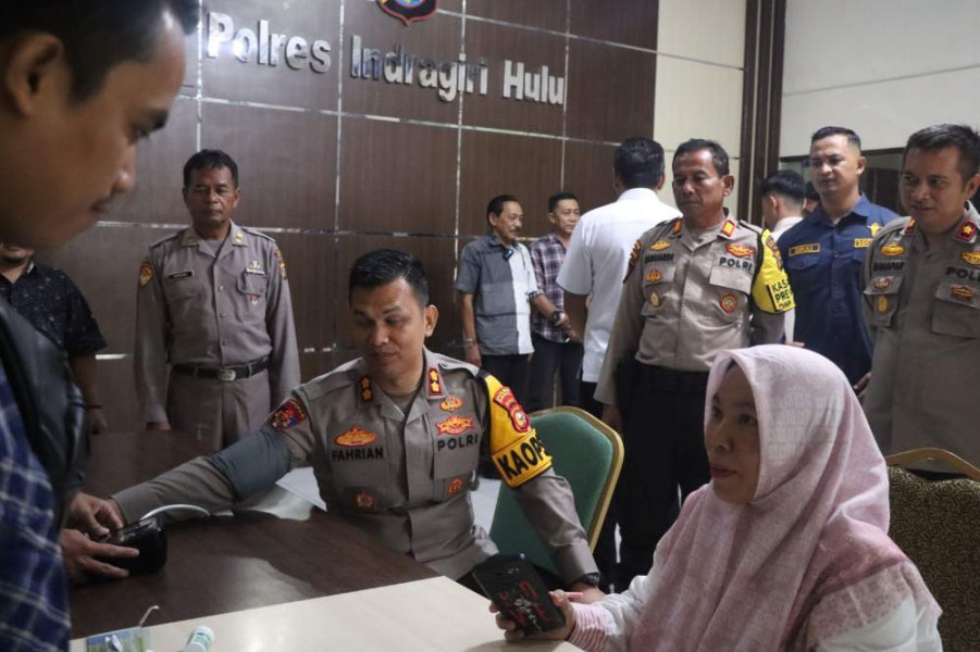 Jelang Pemilihan Kepala Daerah, Kapolres Inhu dan Anggota Personel Cek Kesehatan