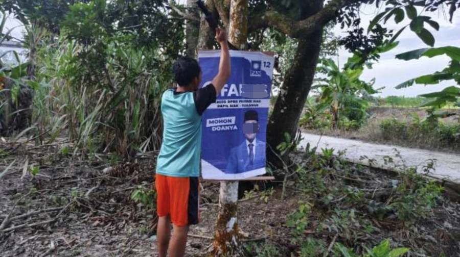 Sejumlah APK Caleg di Siak Masih Ditemukan Langgar Aturan Pemasangan