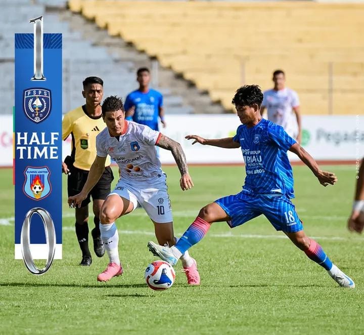 PSPS Pekanbaru Berhasil Ungguli Sumsel United di Babak Pertama 1-0