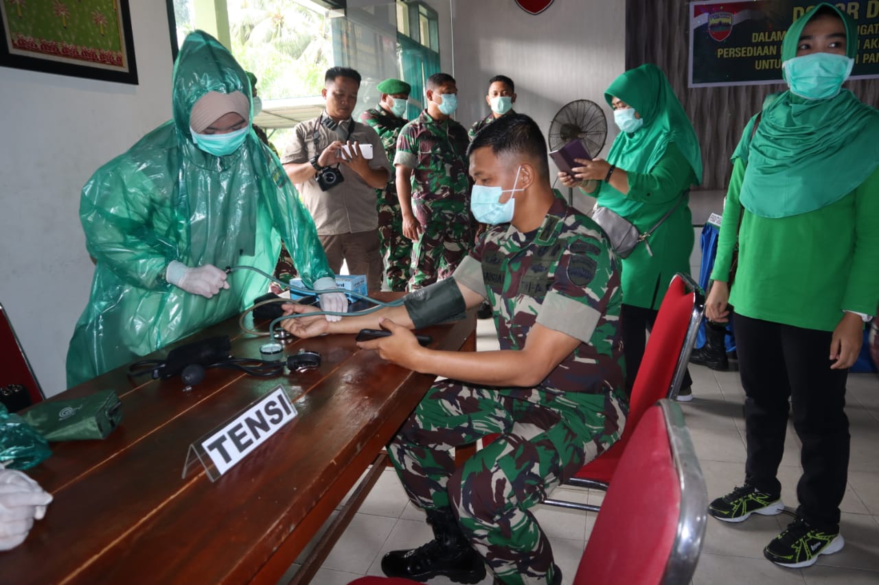 Bantu Ketersediaan Darah di PMI, Kodim 0314/Inhil Lakukan Donor Darah