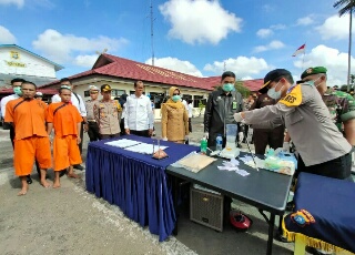Polres Inhu Gelar Apel Pasukan Ketupat 2019, Musnahkan BB Hasil Peningkatan K2YD