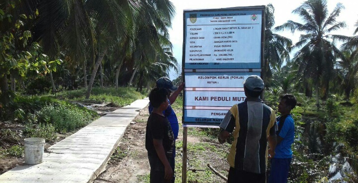 Ini Bentuk Jalan Rabat Beton di Desa Bangun Harjo Jaya