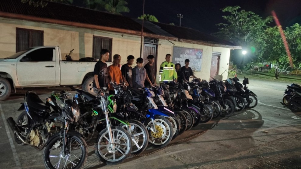 Balap Liar dan Knalpot Brong Resahkan Warga Inhu, 15 Kendaraan Diamankan Polisi