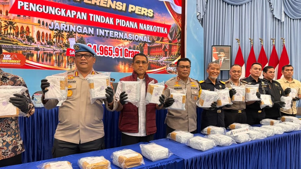 Sabu Rp62,9 Miliar Terbongkar! Polda Riau Bidik Sindikat Malaysia