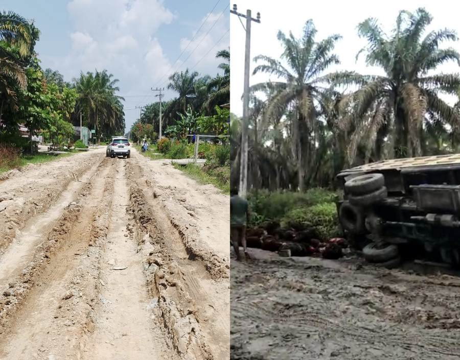 Ruas Jalan di LBJ Inhu Rusak Parah, Warga Ancam Lakukan Pemblokiran