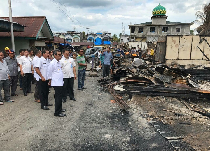 Bupati H.Mursini Tinjau Langsung Lokasi Kebakaran Pasar Lubuk Jambi