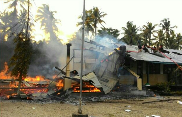 Pesantren di Inhil Terbakar, 11 Ruangan Tinggal Puing