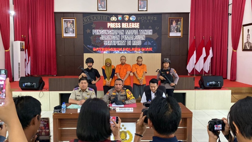 Palsukan Surat Tanah di Siak, Tiga Orang Ditangkap Polisi