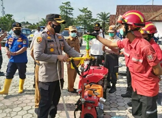 Kapolsek Tualang Pimpin Apel Gabungan Kesiapsiagaan Antisipasi Karhutla