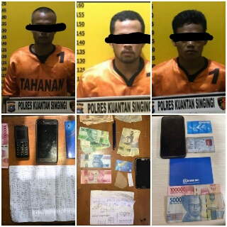 Hitungan Jam, 3 Pelaku Judi Online Ditangkap Polres Kuansing di Lokasi yang Berbeda