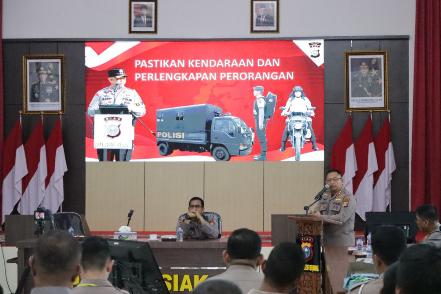 Kapolres Siak Buka Latihan Pra Operasi Jelang Pengamanan Pilkada di Kabupaten Siak