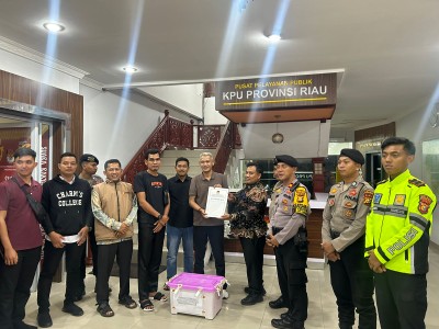 Logistik Kotak D-hasil Kabupaten Rohul Pemilihan Gubernur dan Wakil Gubernur Riau 2024 Sampai di KPU Provinsi Riau