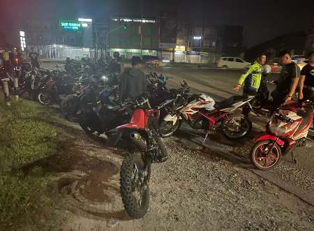 Resah Oleh Aksi Balap Liar, Polresta Pekanbaru Amankan 29 Motor Tanpa Dokumen