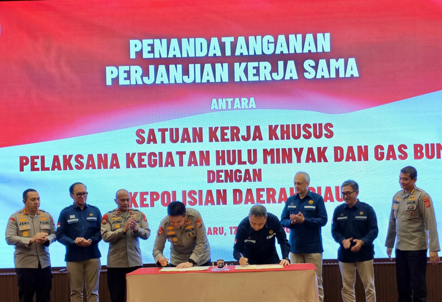 SKK Migas dan Polda Riau Tandatangani Perpanjangan Perjanjian Kerjasama ke-5