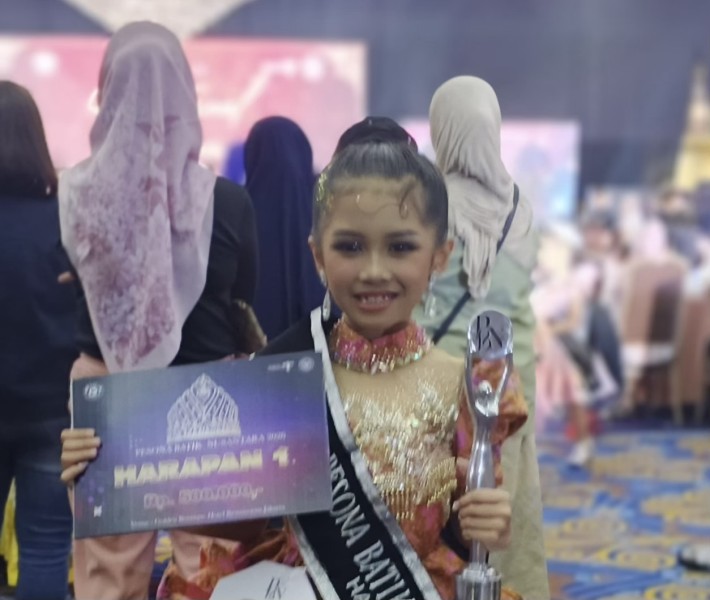 Wakili Riau, Shaqilla Azzahra dari Inhil Raih Juara di Pesona Batik Nusantara 2026 Tingkat Nasional