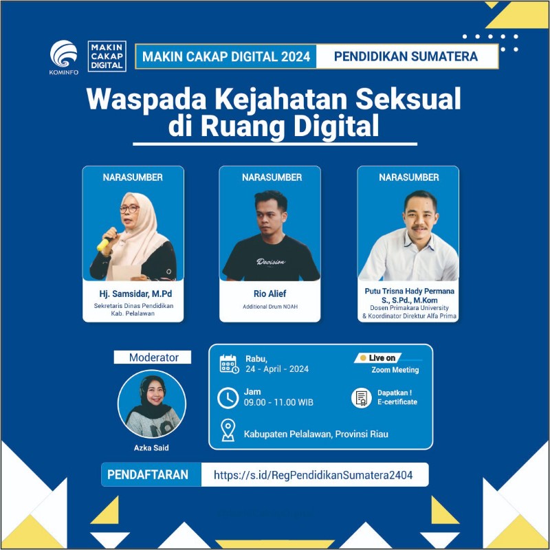 Webinar Kemenkominfo di Pelalawan, Ajak Waspadai Kejahatan Seksual di Ruang Digital