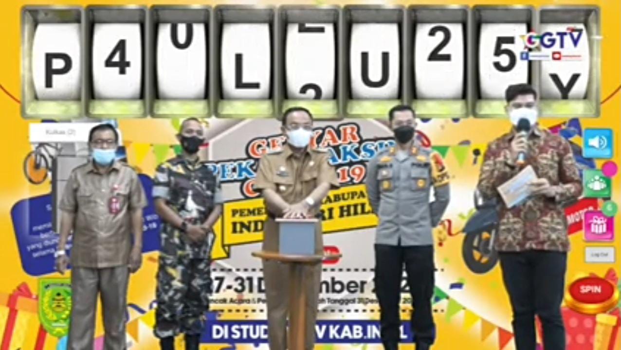 Bupati Inhil Undi Pemenang Gebyar Pekan Vaksin Covid-19