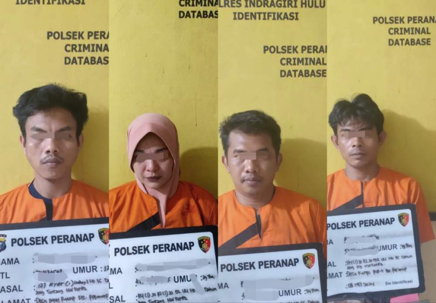 4 Orang Pengedar Barang Haram di Inhu Diringkus Polisi, 1 Diantaranya Perempuan