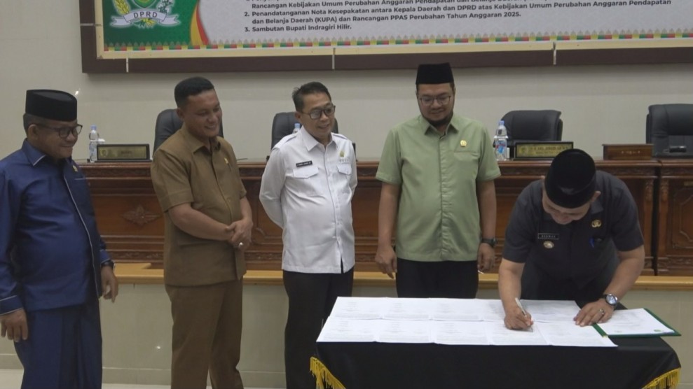 Pimpinan DPRD dan Bupati Inhil Sepakati Nota Kesepakatan KUPA dan PPAS Perubahan 2025