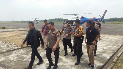 Kapolres Inhu Sambut Kedatangan Tim Ahli & Drone Khusus Mabes Polri Tangani Karhutla