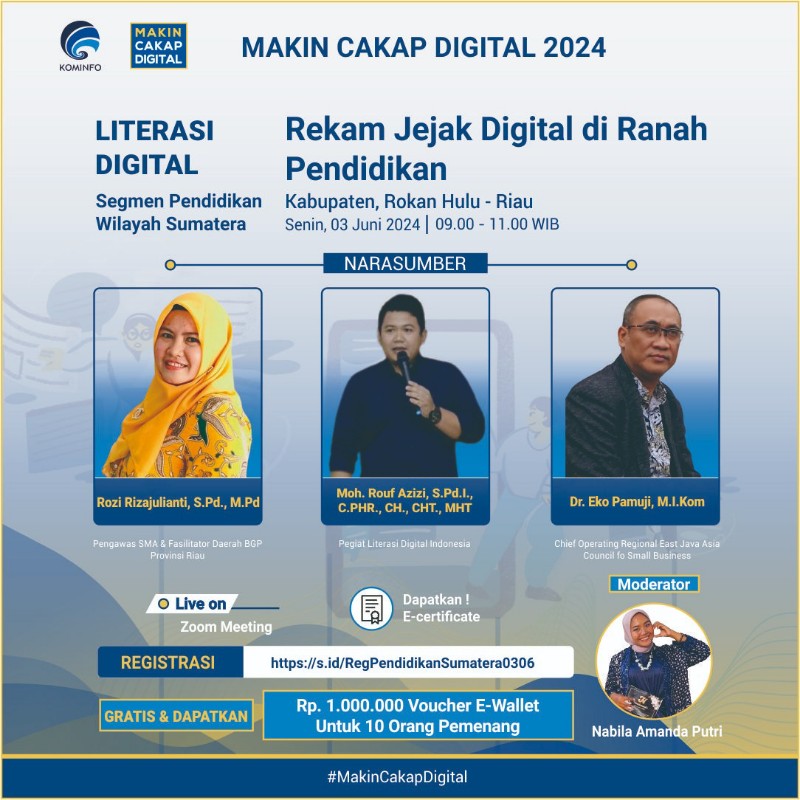 Webinar Kominfo di Rokan Hulu, Bahas Rekam Jejak Digital di Ranah Pendidikan